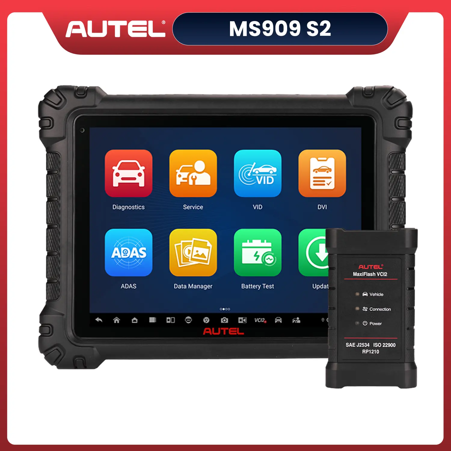 Autel MaxiSys MS909 S2 | 2026 Same as Ultra S2, Upgraded version of Ultra MS909 | Top Intelligen Scan Diagnostic with AI | Topology 3.0 | Enhanced PID Analysis | Motor Truspeed | 48+ Service