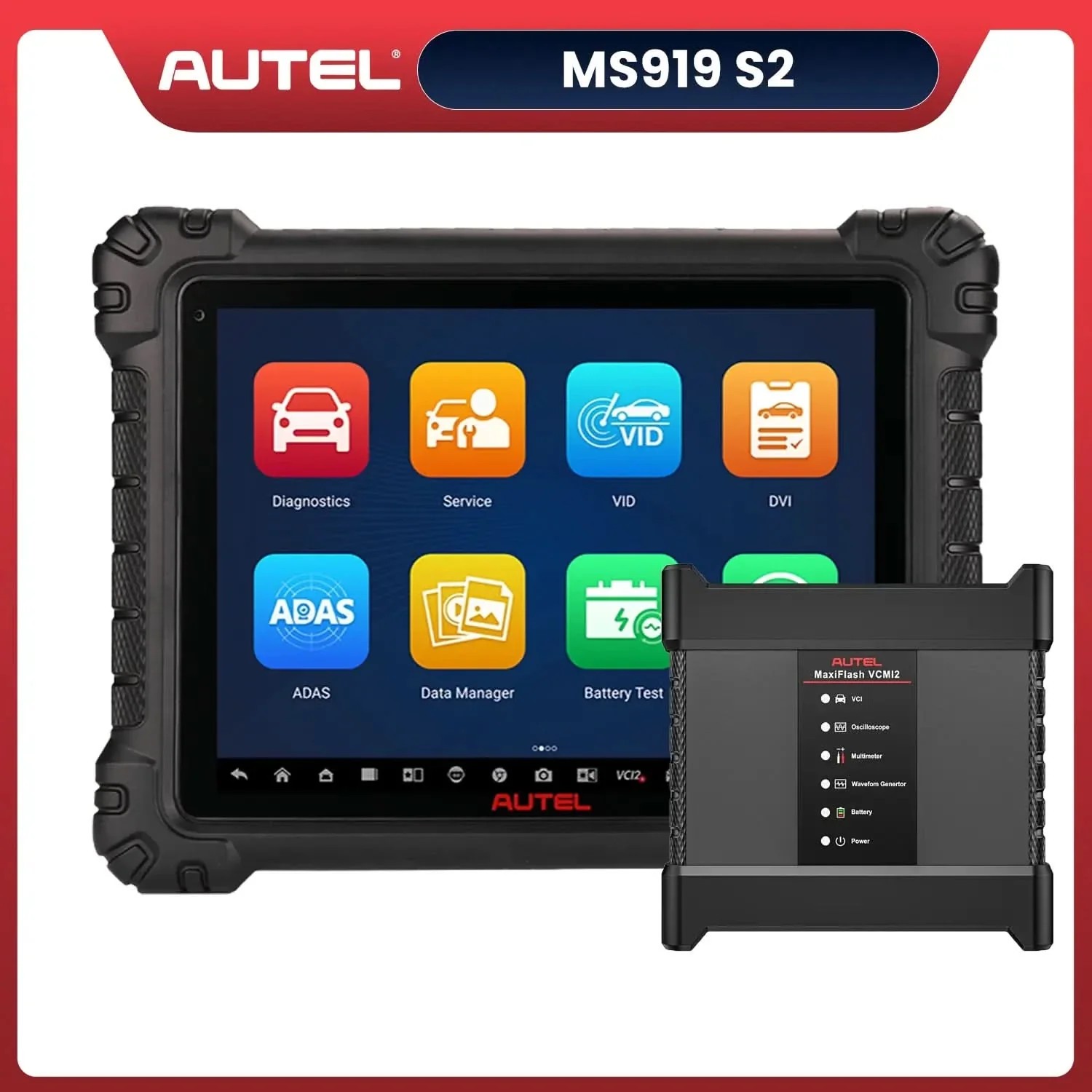 Autel MaxiSys MS919 S2 | Automotive Diagnostic Tablet | 11-Inch Wireless Touchscreen | OE-Level Diagnostics for US, Asian & European Vehicles (1996+) | Topology 3.0 Electrical System Analysis | MaxiFLASH VCMI2 6-in-1 Interface